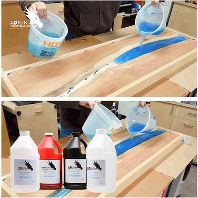 Lớp phủ nhựa nghệ thuật Crystal Clear 100% Nhựa epoxy hai thành phần rắn cho mặt bàn quầy bar