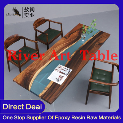 Không bị ố vàng Đồ trang sức nghệ thuật trong suốt Bàn nhựa Epoxy Đúc Bề mặt gỗ