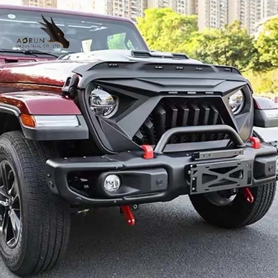Lưới Tản Nhiệt Ô Tô Cho 2018-2022 Jeep Wrangler JL ABS Cá Mập Nướng Trước Dạng Lưới Tản Nhiệt Màu Đen Bóng Hoa Kỳ Có Hàng
